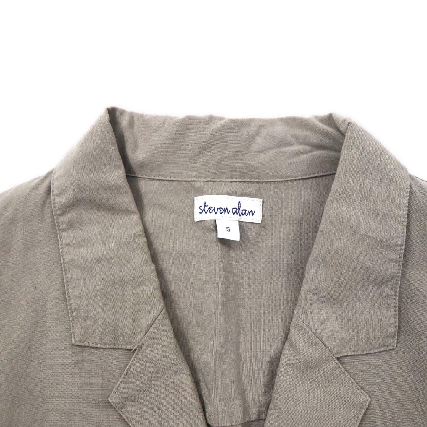 steven alan オープンカラーシャツ 半袖シャツ S グレー リヨセル コットン CTN/LYCL TRAD OPENCOLLAR SSL 8116-299-0058 日本製