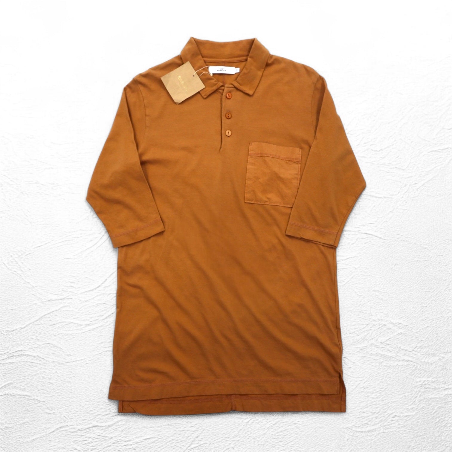 SUBTLE ポロシャツ S キャメル コットン 胸ポケット Silver and Gold 日本製 未使用品