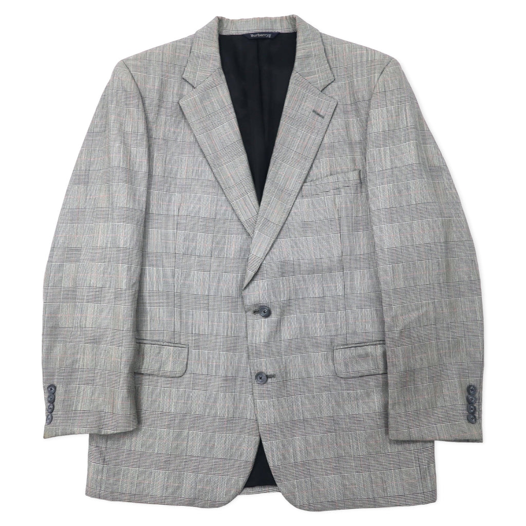 日本然リトテ-古着オンライン-Burberrys USA製 オールド グレンチェック 2B テーラードジャケット L グレー ウール SAKS FIFTH AVENUE-Burberrys USA Made Vintage Checked 2B Tailored Jacket L Gray Wool SAKS FIFTH AVENUE