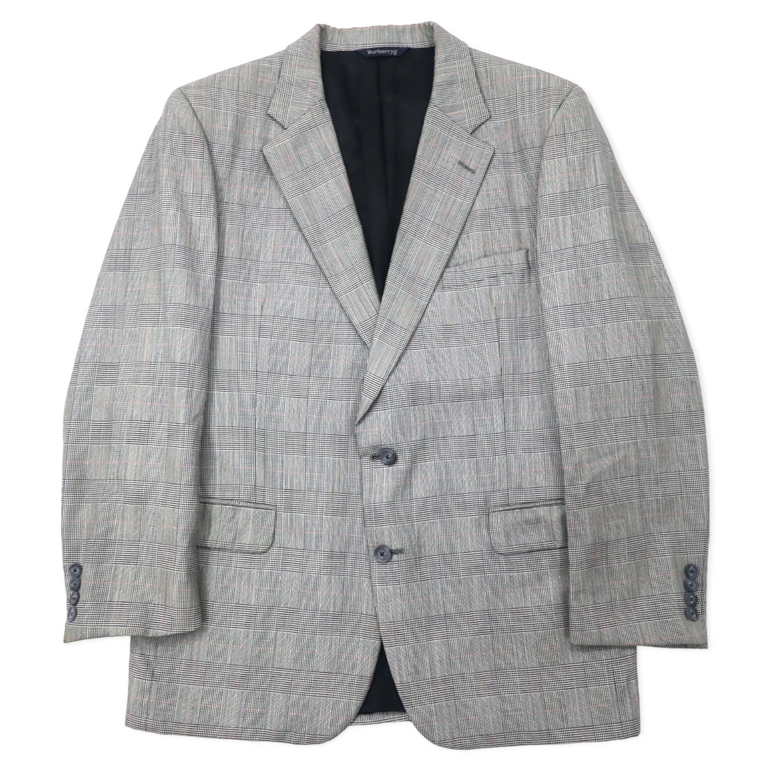 日本然リトテ-古着オンライン-Burberrys USA製 オールド グレンチェック 2B テーラードジャケット L グレー ウール SAKS FIFTH AVENUE-Burberrys USA Made Vintage Checked 2B Tailored Jacket L Gray Wool SAKS FIFTH AVENUE
