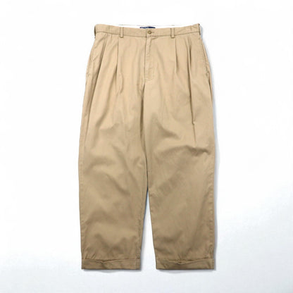 Polo by Ralph Lauren 90s Hammond Pant, 2-pleat wide-leg chino pants, size L, beige, cotton