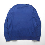 Polo Ralph Lauren 90年代 Vネック ピマコットン ニット セーター XL ネイビー スモールポニー刺繡