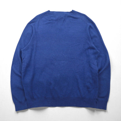 Polo Ralph Lauren 90s V-neck Pima cotton knit sweater, XL, navy, with small pony embroidery