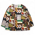 Vintage 90s Retro Patterned Blouse Moraure Scarf Pattern Retro Blouse XL Multicolor Polyester
