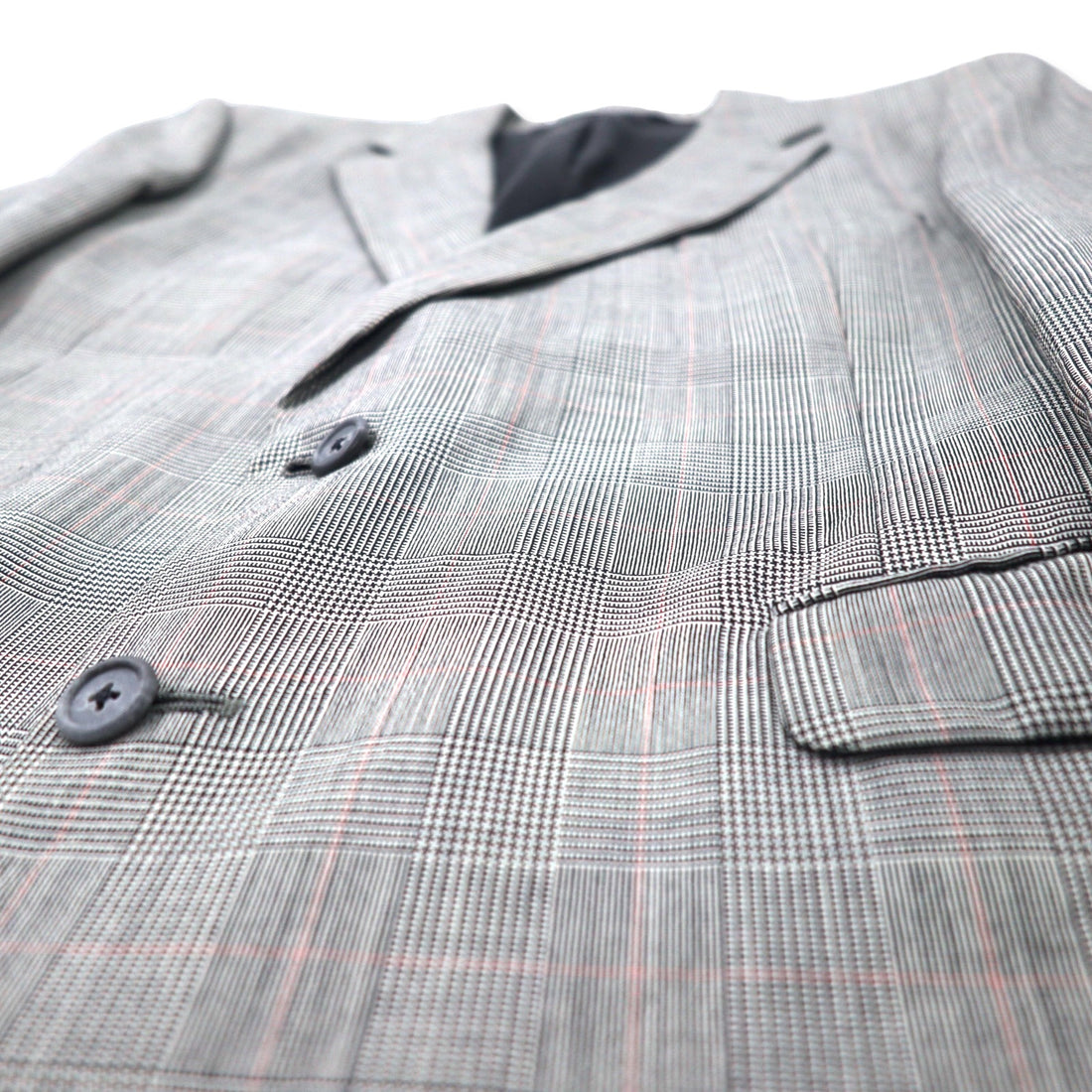 Burberrys USA Old Glen Check 2B Tailored Jacket L Gray Wool SAKS FIFTH AVENUE
