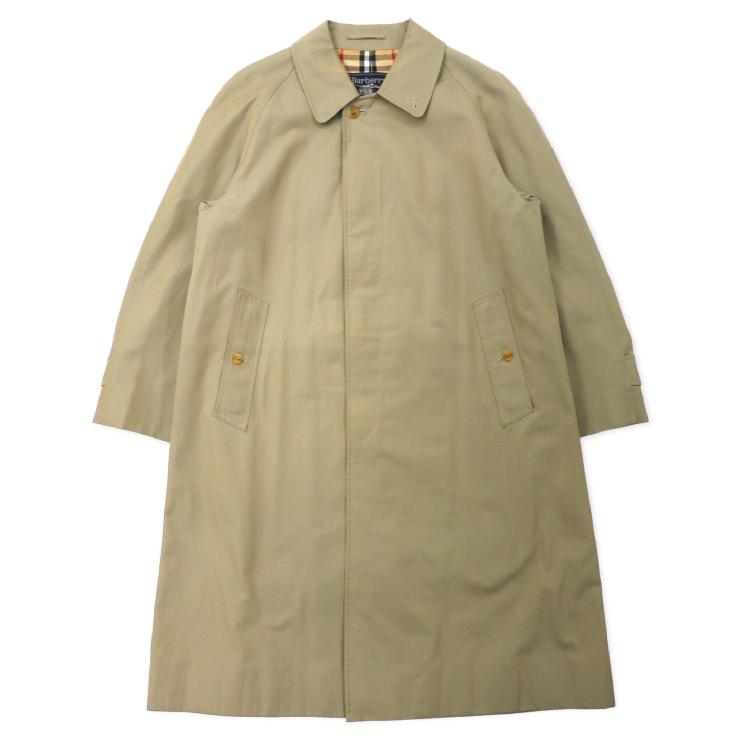 BURBERRYS Vintage Coat 170 Beige Cotton Lining CHECKED Hiki Japan