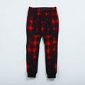 Y's (Yohji Yamamoto) Grunge Check Pants with Ribbed Hems, Wool Jogger Pants, Size Small, Red, YP-P05-111, Made in Japan