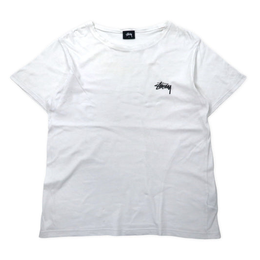 日本然リトテ-古着オンライン-stussy ワンポイントロゴ Tシャツ S ホワイト コットン ストックロゴ-Stussy One Point Logo T-SHIRT S White Cotton Stock Logo