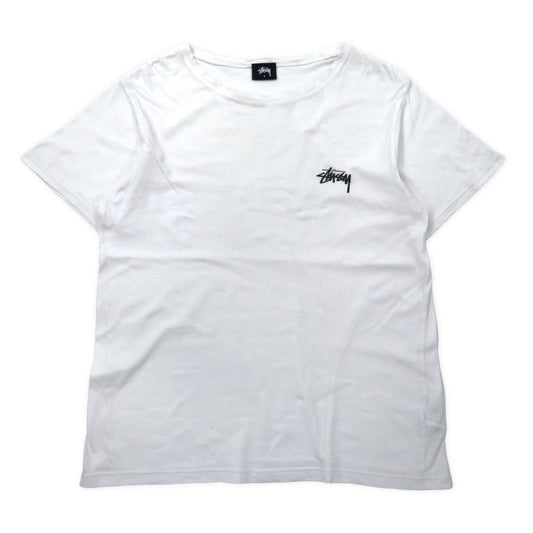 stussy ワンポイントロゴ Tシャツ S ホワイト コットン ストックロゴ