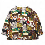 Vintage 90s Retro Patterned Blouse Moraure Scarf Pattern Retro Blouse XL Multicolor Polyester