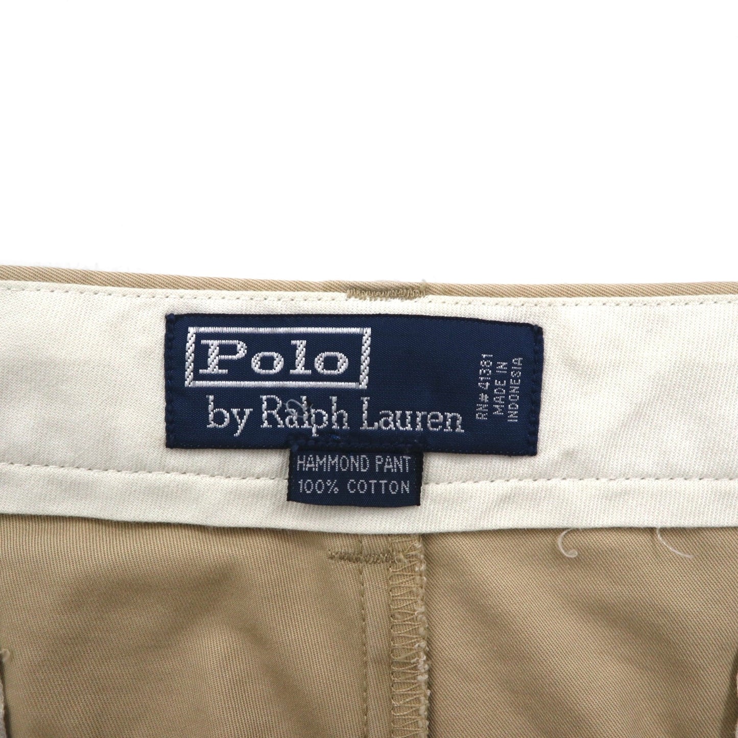 Polo by Ralph Lauren 90s Hammond Pant, 2-pleat wide-leg chino pants, size L, beige, cotton