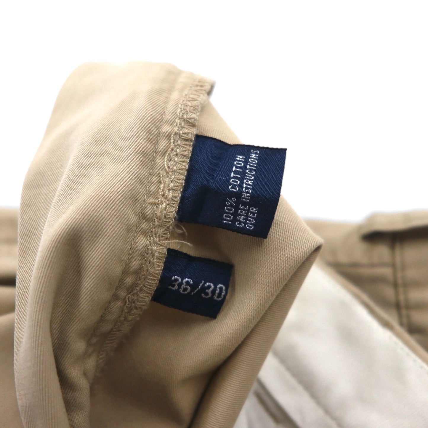 Polo by Ralph Lauren 90s Hammond Pant, 2-pleat wide-leg chino pants, size L, beige, cotton