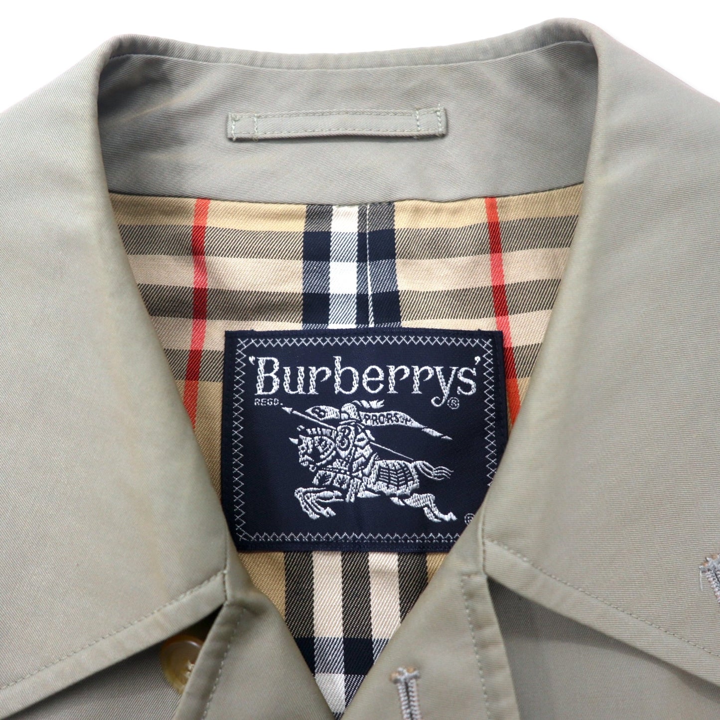BURBERRYS Vintage Coat 170 Beige Cotton Lining CHECKED Hiki Japan 