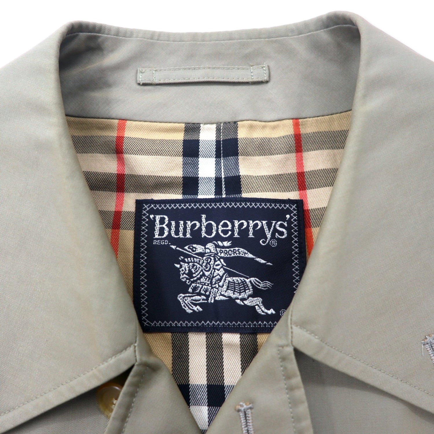 BURBERRYS Vintage Coat 170 Beige Cotton Lining CHECKED Hiki Japan 