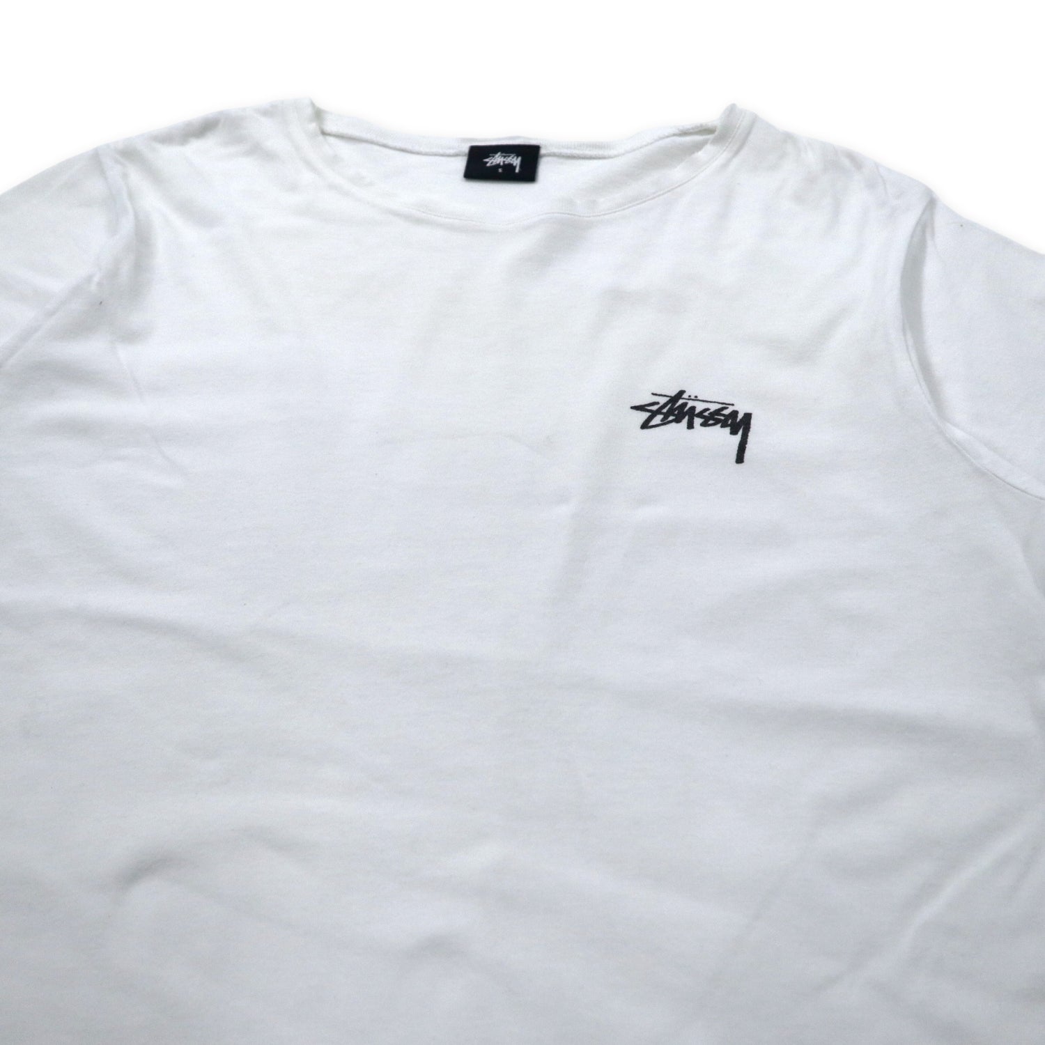 h3【人気Lサイズ】ステューシー☆刺繍ワンポイントロゴ最高デザイン半袖Tシャツべーの古着屋_Tシャツ