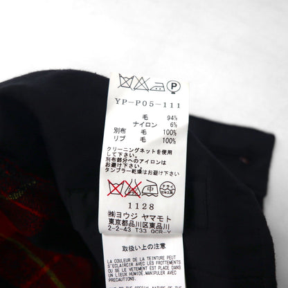 Y's (Yohji Yamamoto) Grunge Check Pants with Ribbed Hems, Wool Jogger Pants, Size Small, Red, YP-P05-111, Made in Japan