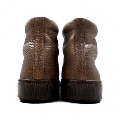 Acne Studios Italian made high cut leather sneakers, 26cm, brown grained leather, Adrian High FG