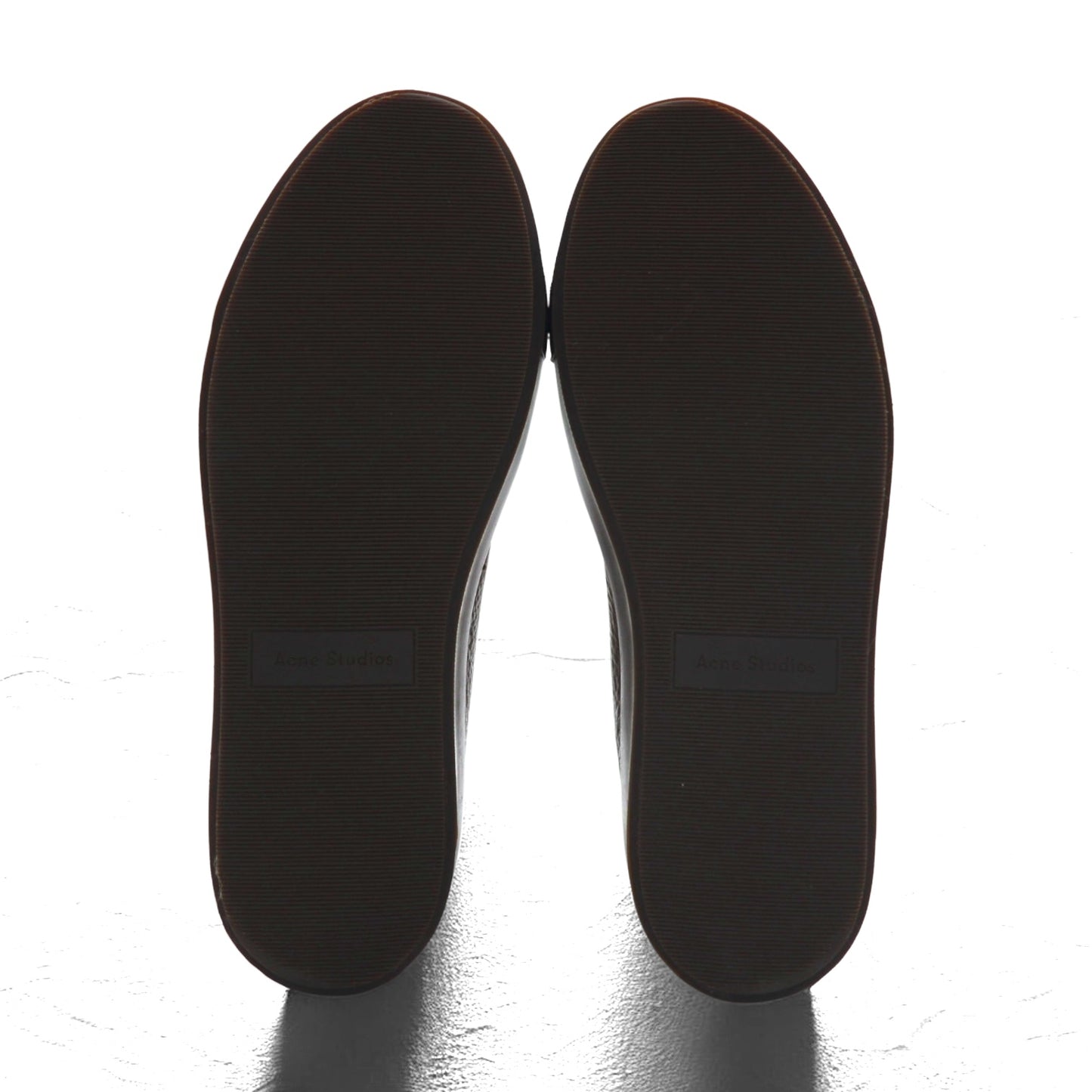 Acne Studios Italian made high cut leather sneakers, 26cm, brown grained leather, Adrian High FG