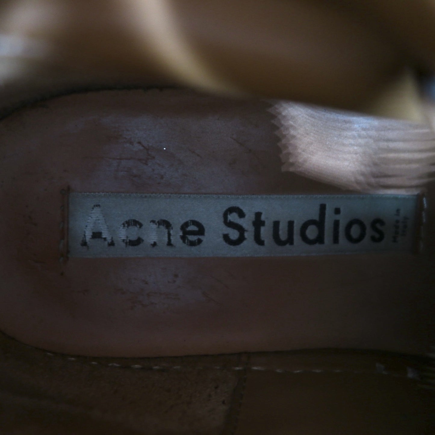 Acne Studios Italian made high cut leather sneakers, 26cm, brown grained leather, Adrian High FG