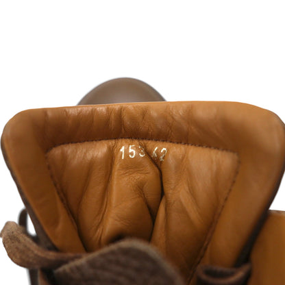 Acne Studios Italian made high cut leather sneakers, 26cm, brown grained leather, Adrian High FG