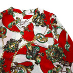 Vintage 90s Japan Made Retro Patterned Blouse Sampaquita Scarf Retro Blouse M Red