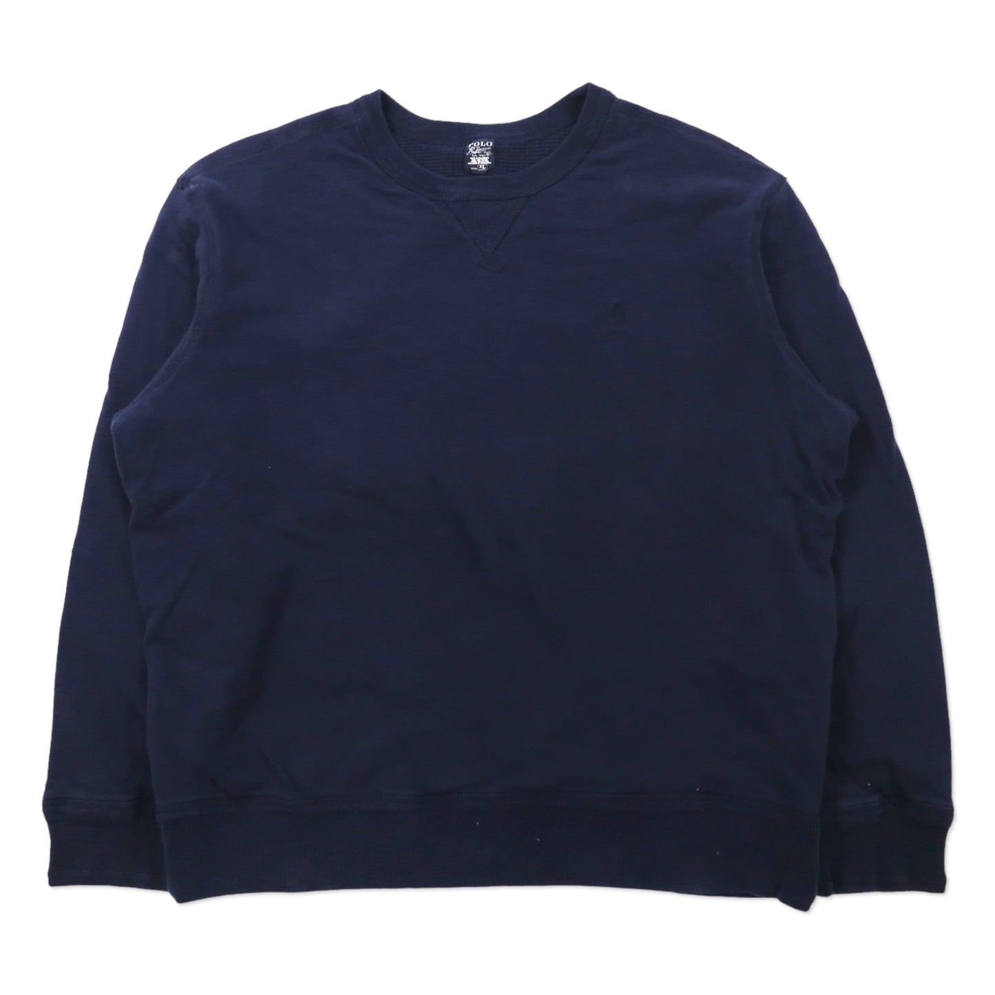 POLO RALPH LAUREN リバーシブル クルーネックスウェット XL ネイビー コットン