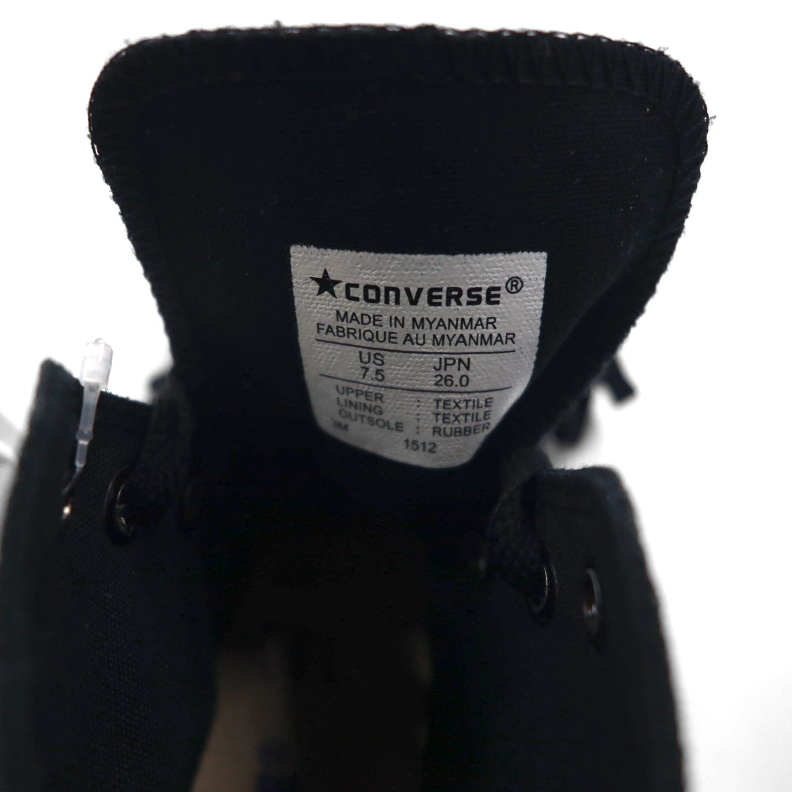 CONVERSE All Star Chuck Taylor Hi High-Top Sneakers, Size 26cm, Black Canvas, Unused