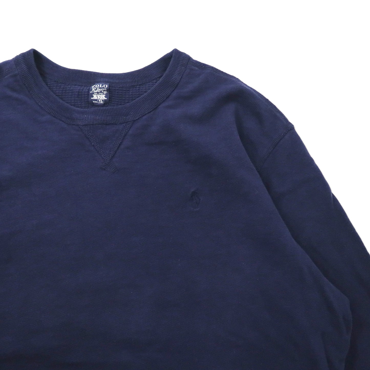 POLO RALPH LAUREN リバーシブル クルーネックスウェット XL ネイビー コットン