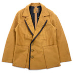 日本然リトテ-古着オンライン-MARITHE FRANCOIS GIRBAUD ツイード ダブル テーラードジャケット M ベージュ ウール M7-4760-MARITHE FRANCOIS GIRBAUD Tweed Double Tailored Jacket M Beige Wool M7-4760