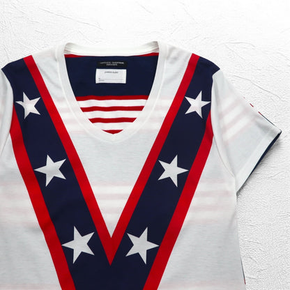 yoshio kubo × LOVELESS Vネック Tシャツ M ホワイト 星柄 GUILD PRIME別注 日本製