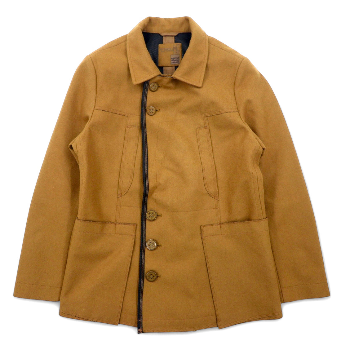 MARITHE FRANCOIS GIRBAUD Tweed double-breasted tailored jacket M Beige Wool M7-4760