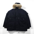 Columbia Ice Wind Parka Down Jacket, XL, Black, Detachable Fur, Drawcord, XM5329