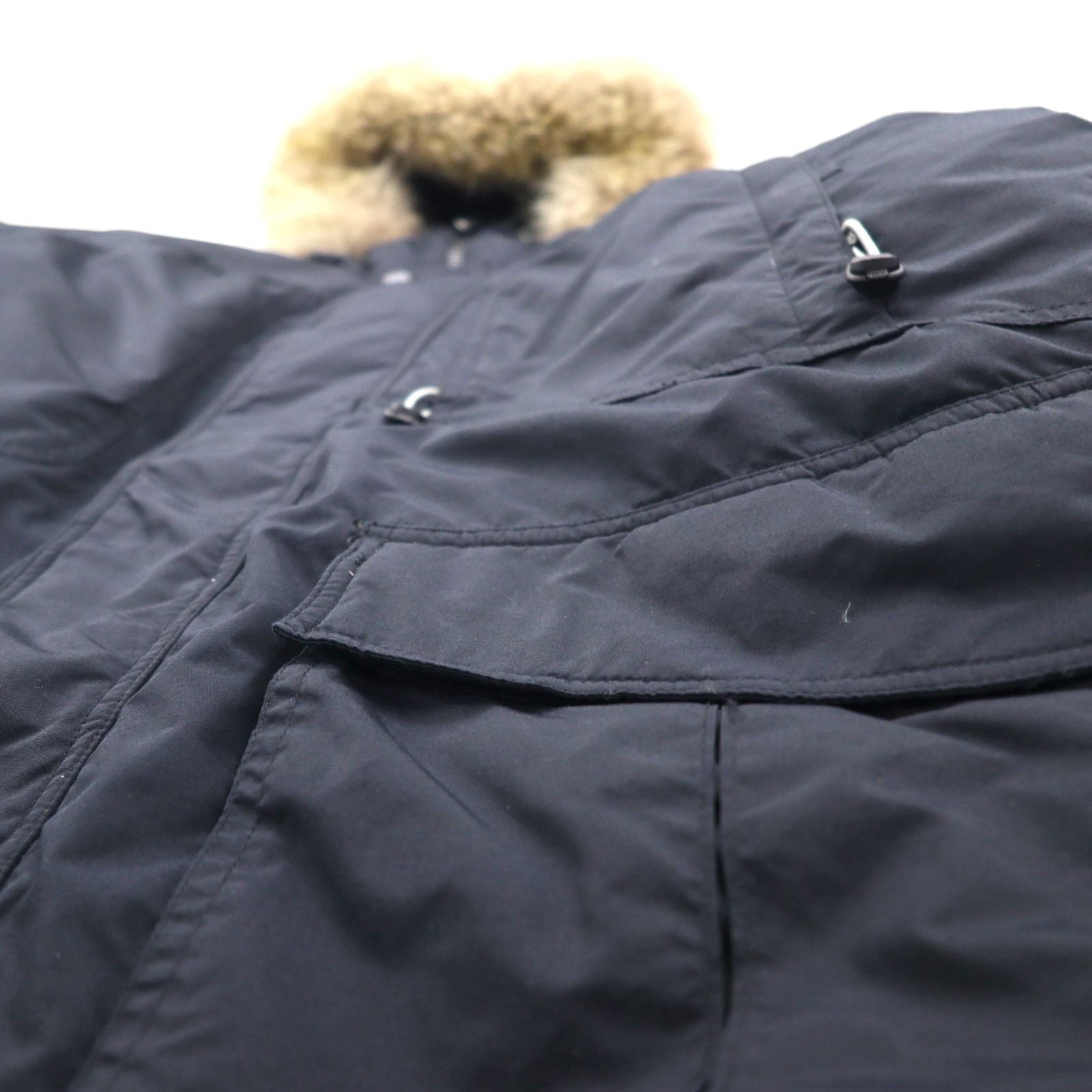 Columbia Ice Wind Parka Down Jacket, XL, Black, Detachable Fur, Drawcord, XM5329