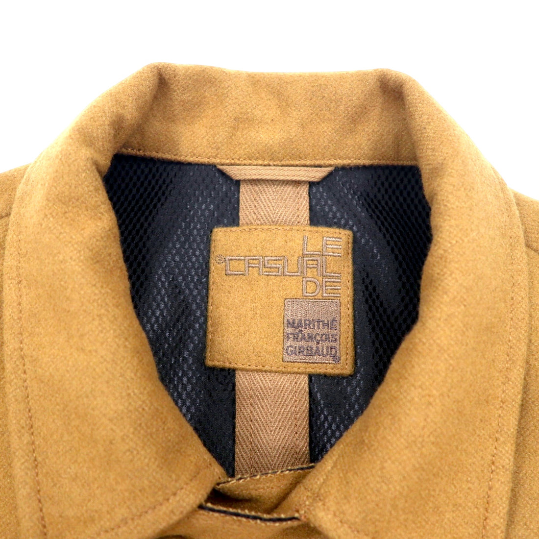 MARITHE FRANCOIS GIRBAUD Tweed double-breasted tailored jacket M Beige Wool M7-4760