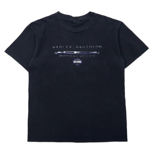 HARLEY DAVIDSON 両面プリント Tシャツ XXL ブラック コットン ALBERTA CANADA ビッグサイズ