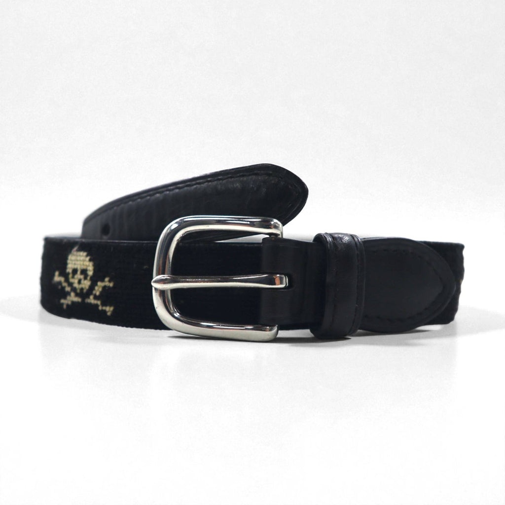 RUGBY Ralph Lauren スカル レザー  ベルト ブラック ウール シルバー バックル