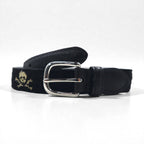 RUGBY Ralph Lauren スカル レザー  ベルト ブラック ウール シルバー バックル