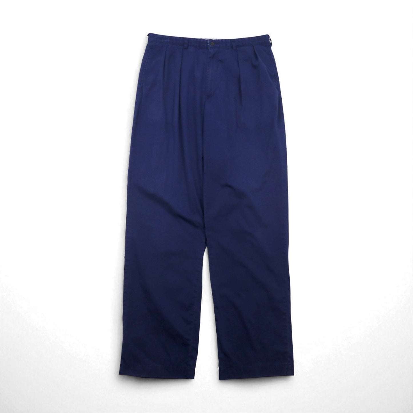 POLO GOLF RALPH LAUREN 90年代 2タック ワイド チノパンツ L ネイビー コットン