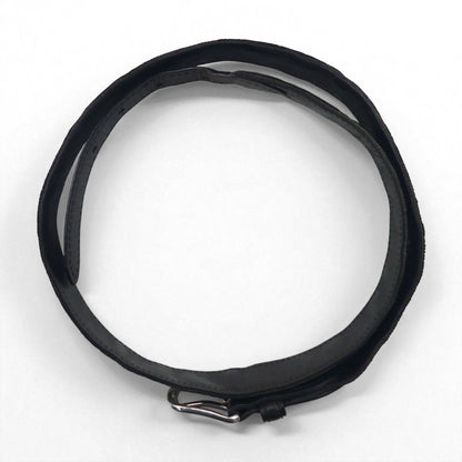 RUGBY Ralph Lauren skull leather belt in black wool with a silver buckle