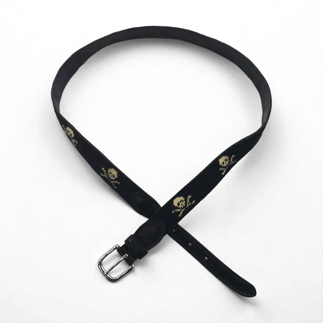 RUGBY Ralph Lauren スカル レザー  ベルト ブラック ウール シルバー バックル