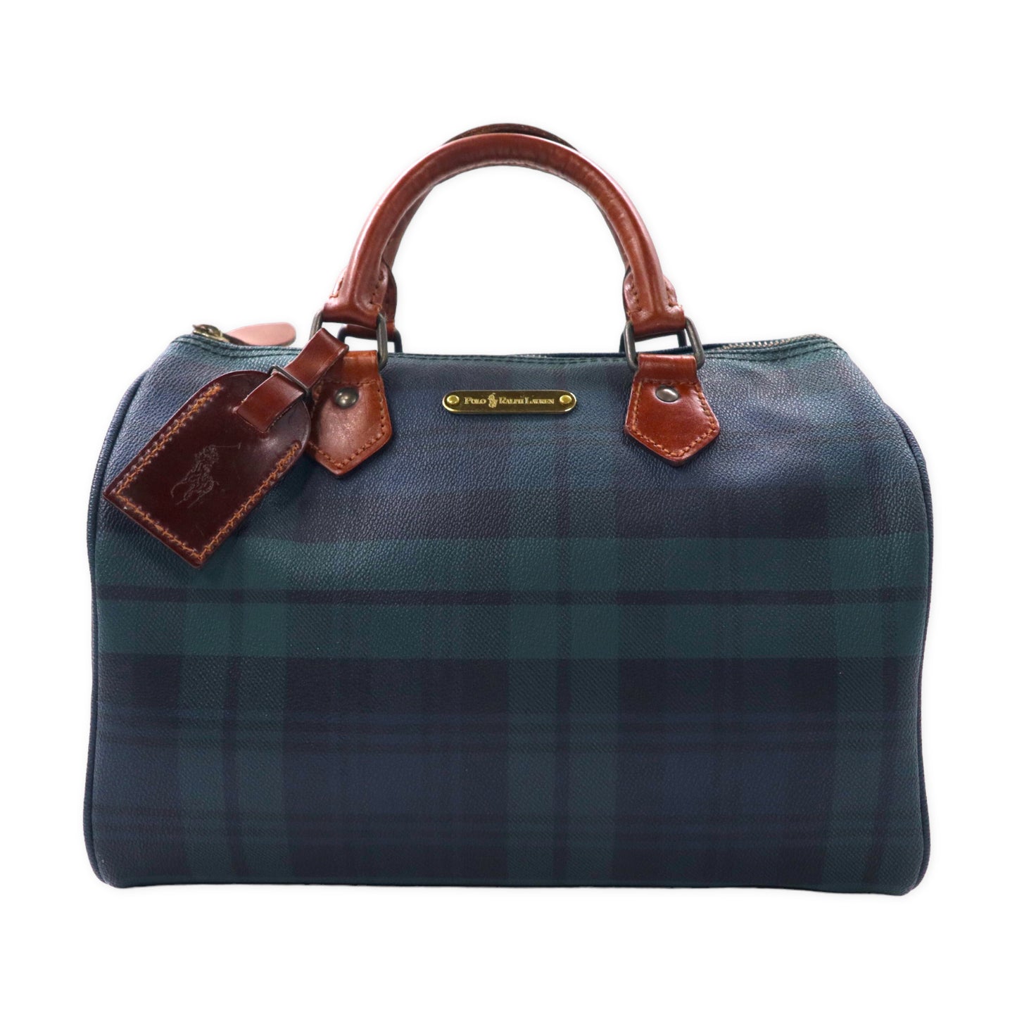 POLO RALPH LAUREN Minoboston Bag Green CHECKED PVC Leather – 日本