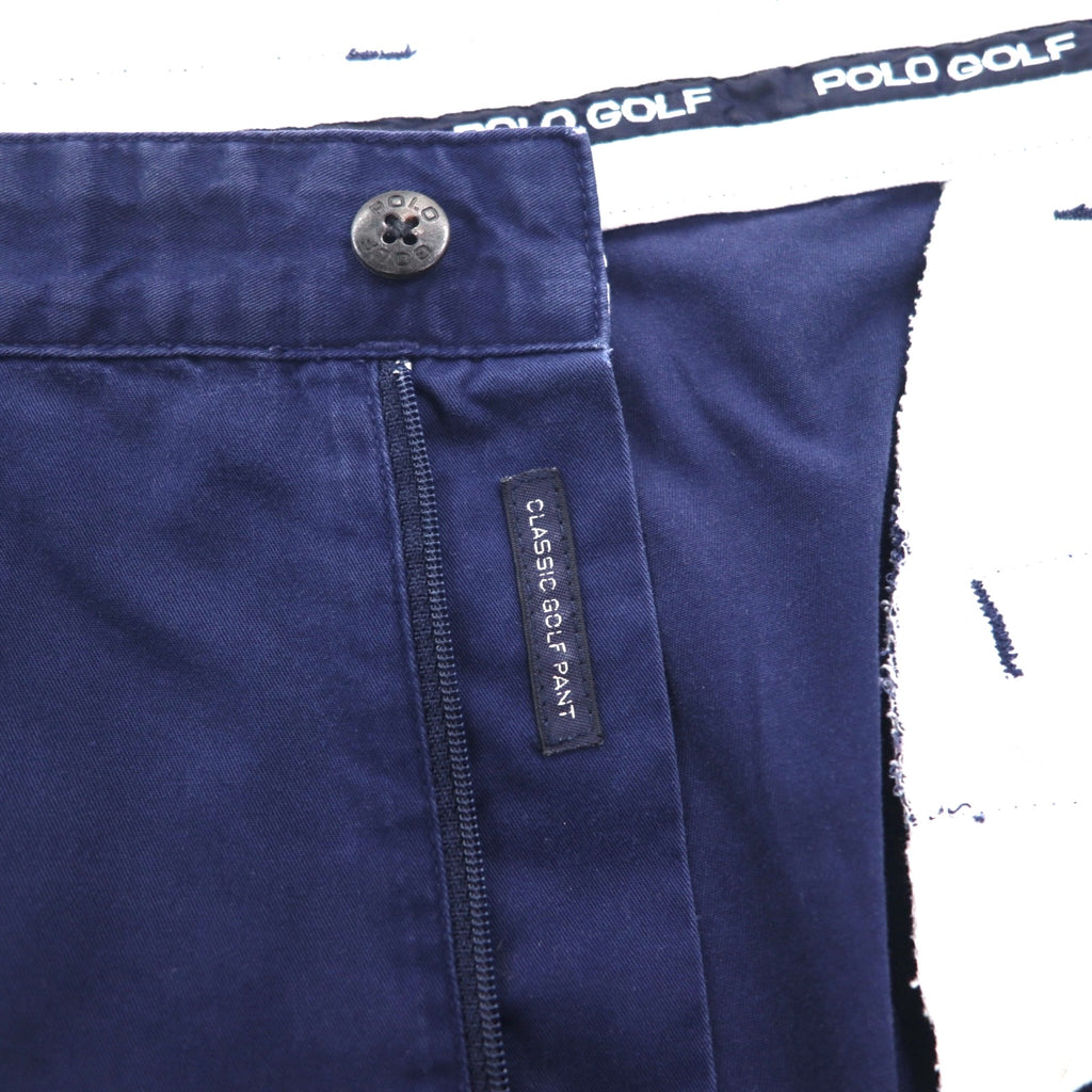 POLO GOLF RALPH LAUREN 90年代 2タック ワイド チノパンツ L ネイビー コットン