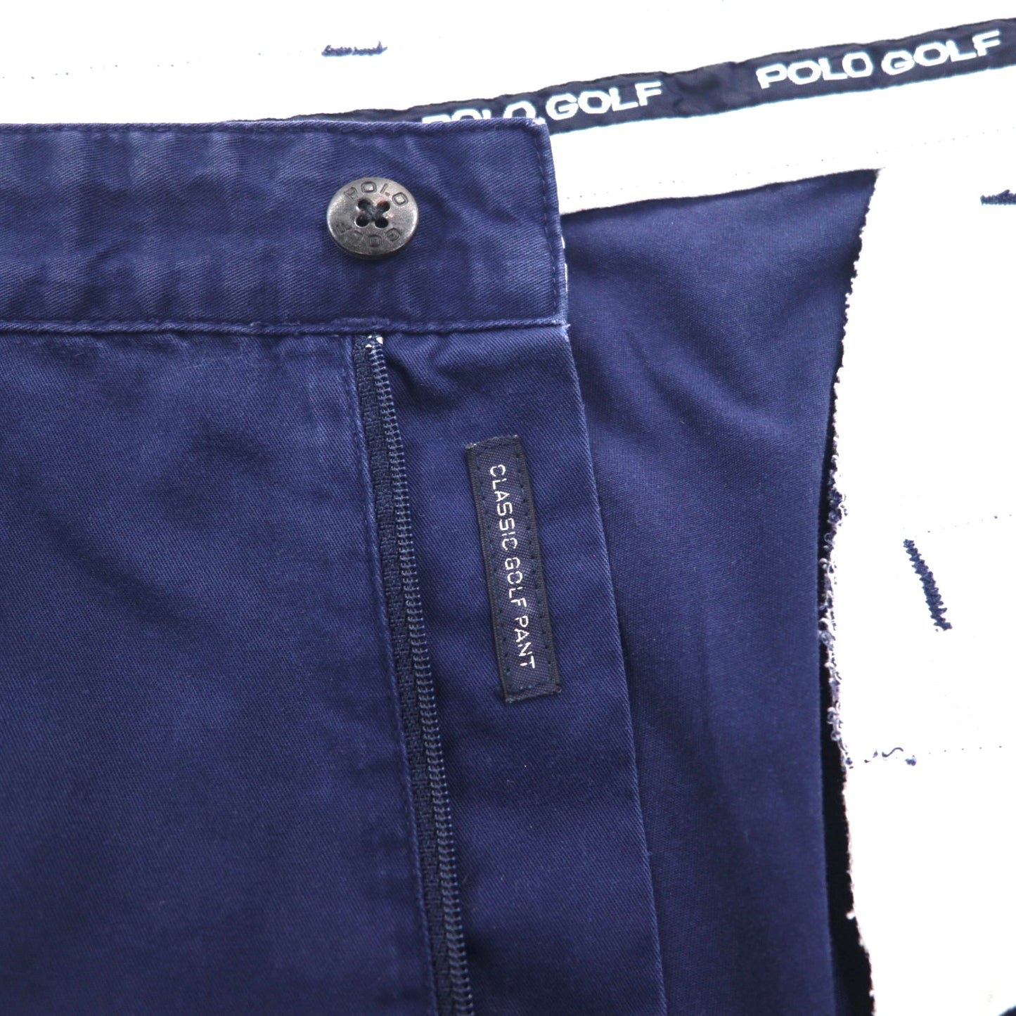 POLO GOLF RALPH LAUREN 90年代 2タック ワイド チノパンツ L ネイビー コットン