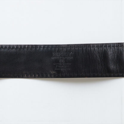 RUGBY Ralph Lauren skull leather belt in black wool with a silver buckle