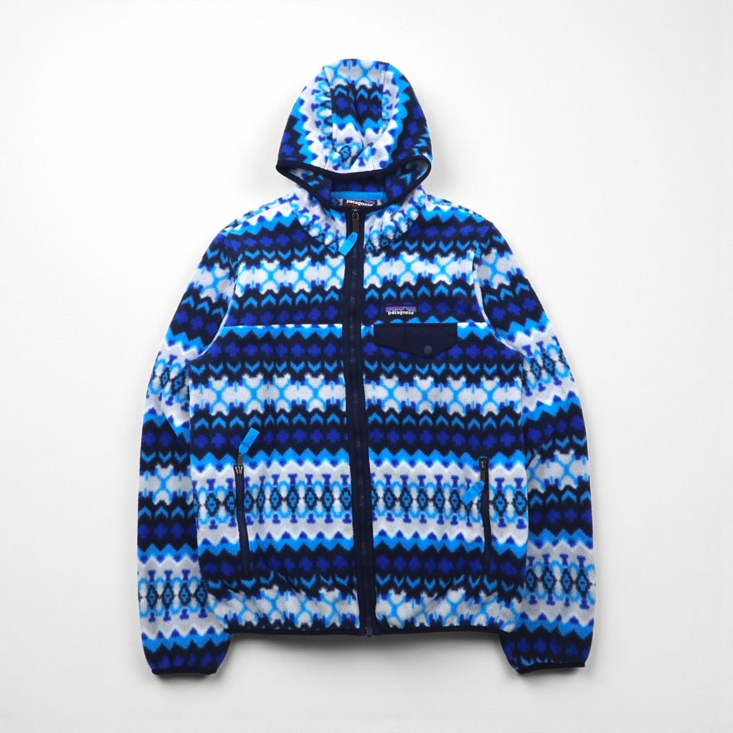 Patagonia シンチラ SYNCHILLA フリース パーカー M ブルー ノルディック柄 25270