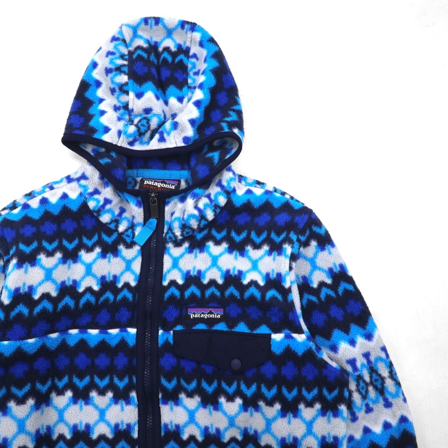 Patagonia シンチラ SYNCHILLA フリース パーカー M ブルー ノルディック柄 25270