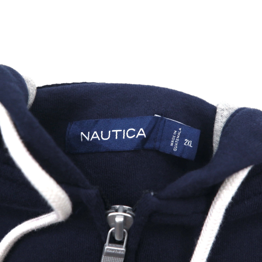 NAUTICA Oversized Full-Zip Hoodie, Size 2XL, Navy, Fleece-Lined, with Embroidered Logo