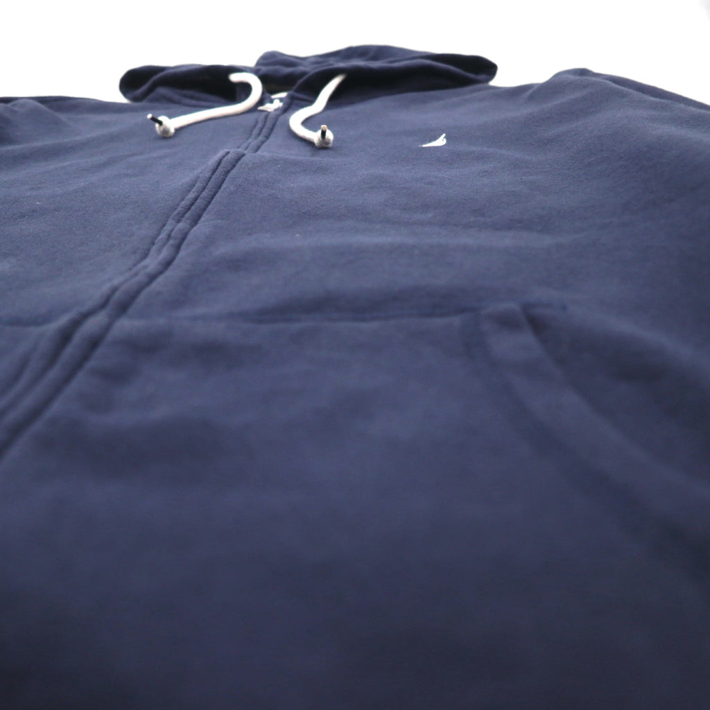 NAUTICA Oversized Full-Zip Hoodie, Size 2XL, Navy, Fleece-Lined, with Embroidered Logo