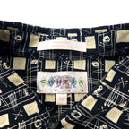 90s CAMPIA MODA Aloha Shirt XL Black Rayon All-over Pattern