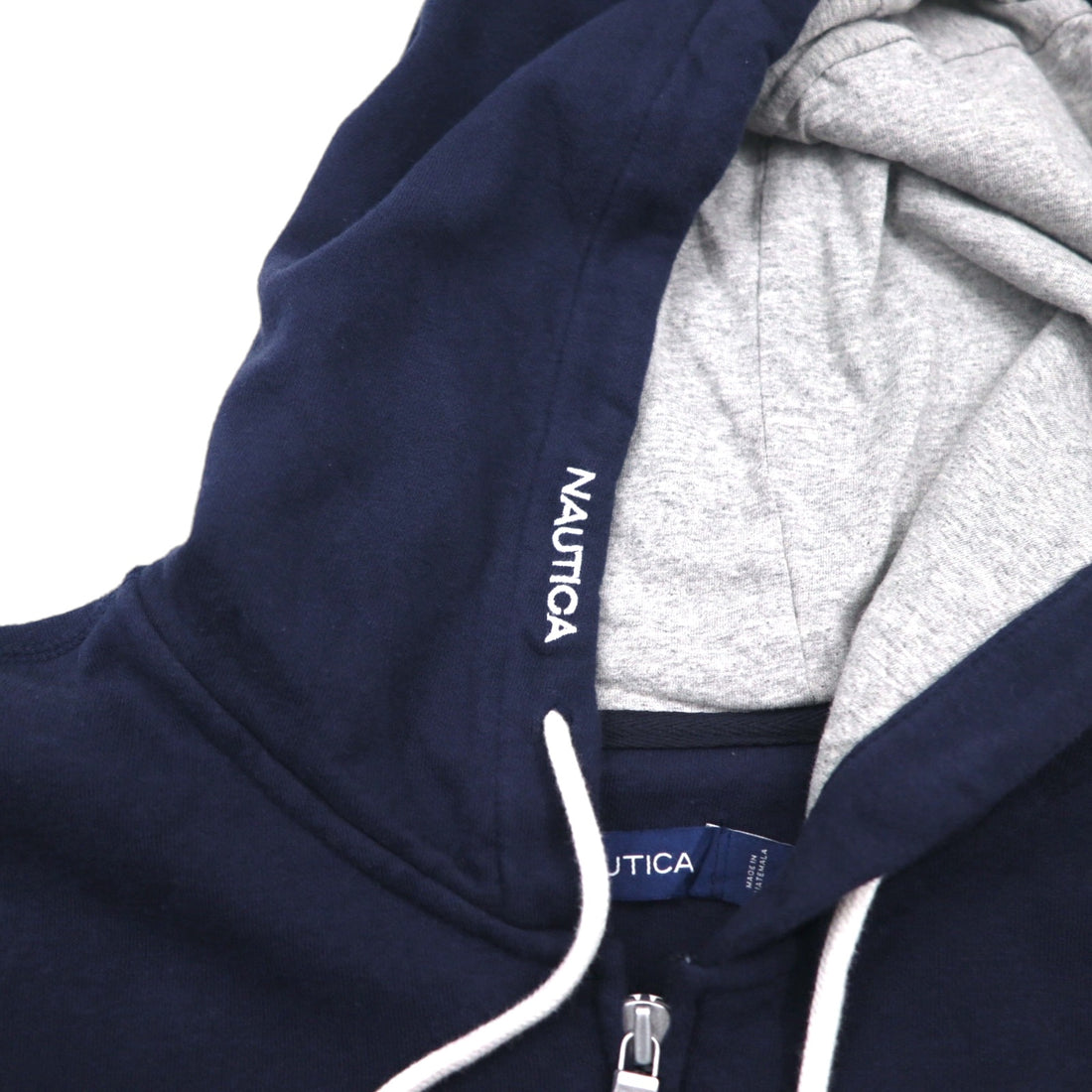 NAUTICA Oversized Full-Zip Hoodie, Size 2XL, Navy, Fleece-Lined, with Embroidered Logo